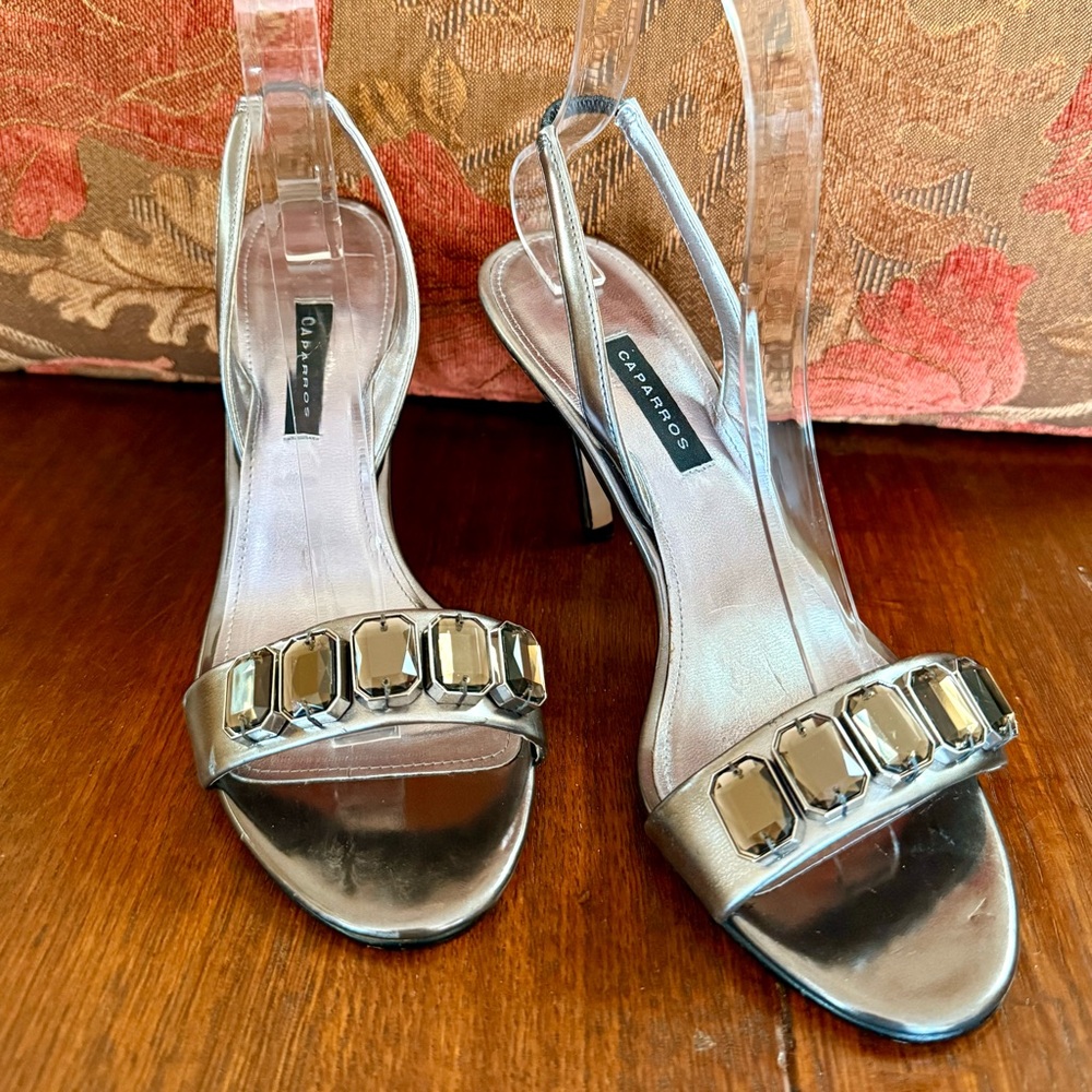 Caparros Silver/Pewter Slingback Heels